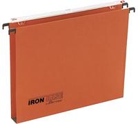 MOIUY-Iron Base® by , Dossiers Suspendus pour Tiroir - 33 cm, Porte-étiquette effet loupe intégré, fond U 30mm., boite de 25 pièces, couleur Orange, Code 060/330 Beta 3 -A2