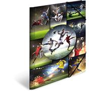 Moiuy-Lot De 3 Chemises De Collection A3 Football Pour Enfants En Carton Avec Motif Sport, Élastique, Rabats Intérieurs Et Impression Intérieure Pour Garçons Et Filles