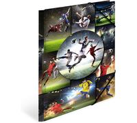 Moiuy-Lot De 3 Chemises De Collection A4 Football Pour Enfants En Carton Avec Motif Sport, Élastique, Rabats Intérieurs Et Impression Intérieure Pour Garçons Et Filles
