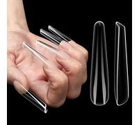 Moiuy-Lot De 360 Faux Ongles Russes En Forme D'amande Cercueil Ballerine, Gel Souple X Acrylique Couverture Complète Pour Faux Ongles Russes 3d À Bord Sculpté, Extra Long Xl Xxl French Tip À
