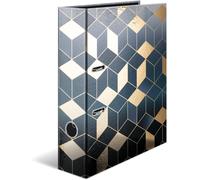 Moiuy-Motif Classeur À Levier A4 Fashion & Style Cubes, Dos De 7 Cm, En Carton Robuste, Imprimé Entièrement À L'extérieur Et Finition Pelliculée Dorée