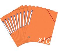 Moiuy-Oxford Topfile+ Lot De 10 Chemises Cartonnées Sans Rabats Avec Elastiques Format A4 Orange