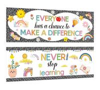 MOIZYNG Lot de 2 carnets de composition pour décoration de salle de annière de motivation pour enseignants, tableau d'affichage de bienvenue à l'école