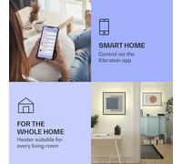 Klarstein Radiateurs Chauffage Radiant Electrique IP44, Chauffage salle de bain infrarouge Intelligent WiFi et App, Radiateur Electrique Mural 500W, Heater avec Détection Fenêtre Ouverte, Thermostat