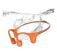 mojawa Run Plus - Écouteurs à Conduction Osseuse Natation, Casques Étanches IP68 avec MP3 Intégré 32 Go, pour Course à Pied, Cyclisme et Sport, Bluetooth 5.2, Micro ENC - Orange