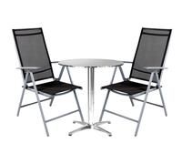 Mojawo® 3tlg. Ensemble de bistrot ensemble de bistrot Ø60 cm aluminium argent...