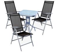 Mojawo® 4tlg. Ensemble bistrot ensemble bistrot 60 x 60 cm verre/aluminium/mé...