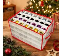 Mojawo Boîte de rangement XL - Pour boules de Noël - 52 x 30 cm - 112 boules
