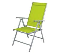 Mojawo Chaise de jardin à dossier haut réglable 7 positions - Pliable - Aluminium résistant aux intempéries - Mobilier de jardin résistant aux intempéries - Extra léger, couleurs : citron vert