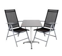 Mojawo® Ensemble de balcon de bistrot 3 pièces 60 x 60 cm aluminium - textile...