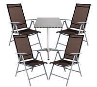 Mojawo® Ensemble de balcon de bistrot 5 pièces 60 x 60 cm en aluminium - text...