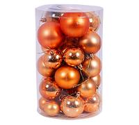Mojawo Lot de 30 pièces Boules de Noël en Forme de Boules de Noël Orange Ø 4/5/6/7 cm