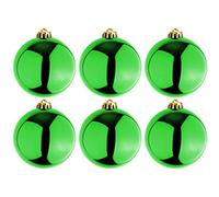 Mojawo Lot de 6 boules de Noël XL - Vert citron - Diamètre : 15 cm