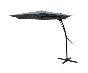 Mojawo Parasol de jardin déporté Easy Push Up XXL - Protection solaire - Avec pied en croix - Anthracite - Diamètre : 3,50 m, anthracite, Ø350xH250cm