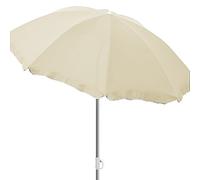 Mojawo Parasol de plage - Parasol de plage - Parasol de jardin - Protection solaire pliable - Polyester - Diamètre : 1,80 m - Protection UV, beige, Ø 180 Meter