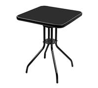 Mojawo® Table de bistro rectangulaire en verre et métal Noir 60 x 60 x 70 cm