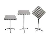 Mojawo Table de bistro Table de terrasse pliante en aluminium Hauteur réglable 60 x 60 cm Hauteur 70/110 cm