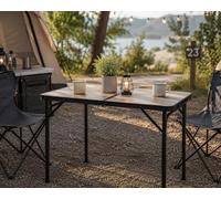 Mojawo Table de camping pliante en aluminium avec poignée de transport - Hauteur réglable - 90 x 60 x 40/70 cm