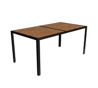 Mojawo Table de jardin élégante PSPC - Table à manger - Aspect bois - 150 x 80 cm - 2 pièces
