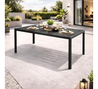 Mojawo XL Table de Jardin en Aluminium Anthracite Table de Jardin Table de Jardin Table en Bois synthétique résistant aux intempéries 180 x 90 x 74 cm
