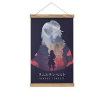 MOJDI Rimuru Tempest Slime Scroll Poster Tissu Photo Art Bois DIY Cadre Suspendu Impression Cintre pour Décoration de Chambre Kit Toile Huile Cadeau