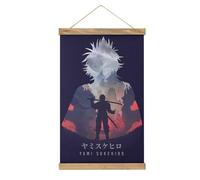MOJDI Yami Black Clover Anime Scroll Poster Tissu Photo Art Bois DIY Cadre Suspendu Cintre pour Décoration de Chambre Kit Toile Huile Cadeau