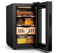 Mojgar 20L Humidor électrique, 120 comptes Humidor Cigare Electrique avec contrôle de la température de refroidissement, Armoire Cave à cigares avec étagères en bois de cèdre espagnol et hygromètre