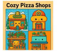 MOJI : Pizza Shop Coloring Book for Kids and Adults: Fun and Cute Pizza Restaurant Scenes for Relaxation and Creativity: Adorable Outlines of Cozy ... Scenes for Stress Relief and Fun Coloring