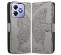 MOJIA Coque en Cuir pour Blackview Wave 8C / Wave 8 / Oscal Flat 2 / 2C, Étui Portefeuille en Cuir à Rabat avec Case Intérieure en TPU et Porte-Cartes [Dragonne Cadeau]. Gris