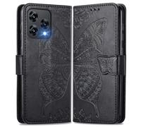 MOJIA Coque en Cuir pour Cubot A40, Étui Portefeuille en Cuir à Rabat avec Case Intérieure en TPU et Porte-Cartes [Dragonne Cadeau]. Noir