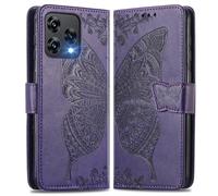 MOJIA Coque en Cuir pour Cubot A40, Étui Portefeuille en Cuir à Rabat avec Case Intérieure en TPU et Porte-Cartes [Dragonne Cadeau]. Violet