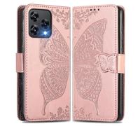MOJIA Coque en Cuir pour Cubot A40, Étui Portefeuille en Cuir à Rabat avec Case Intérieure en TPU et Porte-Cartes [Dragonne Cadeau]. Or Rose
