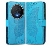 MOJIA Coque en Cuir pour Honor Magic8 Pro/Magic 8 Pro, Étui Portefeuille en Cuir à Rabat avec Case Intérieure en TPU et Porte-Cartes [Dragonne Cadeau]. Bleu