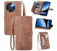 MOJIA Coque Porte Monnaie pour Doogee Note 59 / Note 59 Pro/Note 59 Pro+, Etui Portefeuille en Cuir PU avec Cover en TPU, Etui Multifonctionnel Porte-Cartes avec Dragonne. Marron
