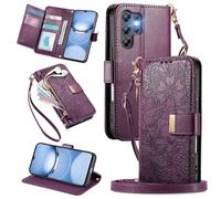 MOJIA Coque Portefeuille en Cuir pour Doogee Note 56X / Note 56X Pro - Etui Rabat Anti-Chute, Bandoulière Réglable, Sac Bandoulière Multifonctionnel. Purple