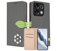 MOJIA Coque Portefeuille pour UMIDIGI G9 5G / G9A / G9C / G9T, Étui en Cuir PU Flip avec Fleur & Fermoir Magnétique Feuille, Housse Folio Antichoc avec Support.-Orange