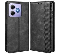 MOJIA Coque pour Blackview Wave 8C / Wave 8 / Oscal Flat 2 / 2C, Étui en Cuir, PU Housse Pochette Antichoc et Anti-Rayures Fonction Stand Rabat de Portefeuille Etui Coque. Noir