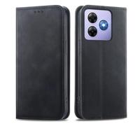 MOJIA Coque pour Blackview Wave 8C / Wave 8 / Oscal Flat 2 / 2C, Étui Portefeuille Folio en Cuir PU [Fermeture Magnétique], Coque à Intérieure en TPU, Support pour Cartes Housse. Noir
