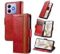 MOJIA Coque pour Blackview Wave 8C / Wave 8 / Oscal Flat 2 / 2C, PU Housse Pochette Antichoc et Anti-Rayures Fonction Stand Rabat de Portefeuille Etui with Card Hold. Rouge