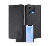 MOJIA Coque pour Cubot A40, Résistante aux Chutes et aux Rayures, [Fermeture Magnétique] Cuir PU de Haute Qualité Étui Portefeuille Folio. Black
