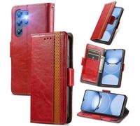 MOJIA Coque pour Doogee Note 56X / Note 56X Pro, PU Housse Pochette Antichoc et Anti-Rayures Fonction Stand Rabat de Portefeuille Etui with Card Hold. Rouge