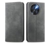 MOJIA Coque pour Doogee Note 59 / Note 59 Pro/Note 59 Pro+, Étui Portefeuille Folio en Cuir PU [Fermeture Magnétique], Coque à Intérieure en TPU, Support pour Cartes Housse. Gris