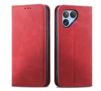 MOJIA Coque pour Fairphone 5, Étui Portefeuille Folio en Cuir PU [Fermeture Magnétique], Coque à Intérieure en TPU, Support pour Cartes Housse. Rouge