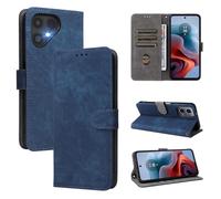 MOJIA Coque pour Fairphone 6, Anti-Chute Téléphone Housse en Cuir PU Étui Portefeuille à Rabat avec Fonction Antivol RFID. Bleu