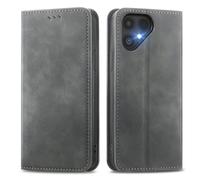 MOJIA Coque pour Fairphone 6, Étui Portefeuille Folio en Cuir PU [Fermeture Magnétique], Coque à Intérieure en TPU, Support pour Cartes Housse. Gris