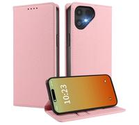 MOJIA Coque pour Fairphone 6, [Fermeture Magnétique Forte] Étui Housse Portefeuille en Cuir PU de Qualité Supérieure, Flip Case avec Porte-Cartes. Rose