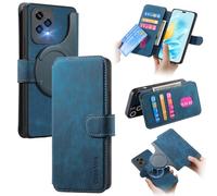 MOJIA Coque pour Honor 200 Lite, Étui Portefeuille en Cuir PU Premium, Magnétisme Super Puissant Housse de 2 en 1, Ultra Fin et Léger. Bleu