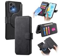 MOJIA Coque pour Honor 200 Lite, Étui Portefeuille en Cuir PU Premium, Magnétisme Super Puissant Housse de 2 en 1, Ultra Fin et Léger. Noir