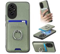 MOJIA Coque pour Honor 200 Pro 5G, Étui avec Porte-Cartes Magnétique Détachable, Design Mince avec Fonction Support. Green