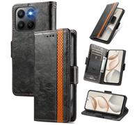 MOJIA Coque pour Honor 400 Smart, PU Housse Pochette Antichoc et Anti-Rayures Fonction Stand Rabat de Portefeuille Etui with Card Hold. Le Noir